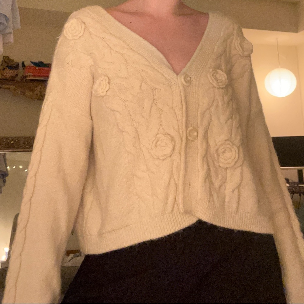 Cream Cable Knit Sweater